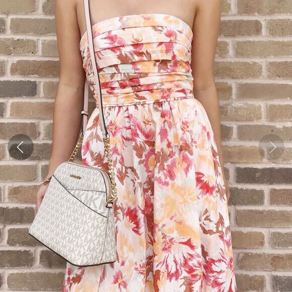 Abercrombie & Fitch Dresses & Skirts - Abercrombie & Fitch Poplin Strapless Midi Dress Floral Size XL